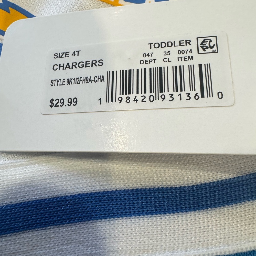 NFL size 4T team apparel chargers new with tags - Picture 5 of 7